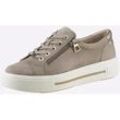 Sneaker CAPRICE, Damen, Gr. 8, beige (elfenbein), Glattleder, Veloursleder, sportlich, Schuhe