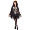 buttinette Poncho "La Catrina", schwarz