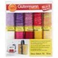 Gütermann Nähfaden-Set "Deco Stitch 70", gelb/rot/pink, 10x 70 m