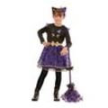 Kinderkleid "Katze", lila/schwarz