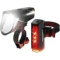 FISCHER FAHRRAD Fahrradbeleuchtung Set PLUS 110 + TWIN STOP LED Schwarz