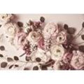 Fototapete LIVING WALLS "ARTist Flat Lay Flower", rosa (beige, creme, rosa), B:4m L:2,7m, Vlies, Tapeten, Vlies, Wand, Schräge