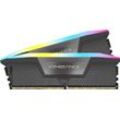 CORSAIR Arbeitsspeicher "VENGEANCE RBG DDR5 5600", optimiert für AMD-Mainboards, RGB, Arbeitsspeicher, schwarz-weiß (weiß, schwarz), 2x32GB, 5600 MHz