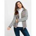 Fleecejacke INSPIRATIONEN Gr. 54, grau (taupe, ecru, meliert) Damen Jacken