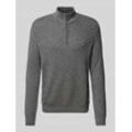 Regular Fit Pullover aus reiner Baumwolle mit Strukturmuster