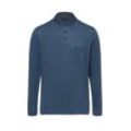 Ragman Poloshirt Herren Baumwolle gemustert, marine