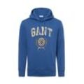 Gant Kapuzenpullover Herren Baumwolle bedruckt, blau