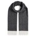 Finshley & Harding Pure Cashmere Schal Herren gemustert, anthrazit