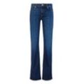 Bootcut-Jeans TOMMY HILFIGER "BOOTCUT RW PATY" Gr. 31, Länge 32, blau (nos dunkelblau), Damen, Denim/Jeans, Obermaterial: 99% Baumwolle, 1% Elasthan, unifarben, Jeans, mit Tommy Hilfiger Logo-Badge