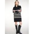 Strickkleid HAILY’S "SH V DR Ze44a" Gr. M (38), N-Gr, schwarz, cream stripe Damen Kleider