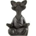 Zen- und glückliche Buddha-Katzenstatue in Meditation, ideal für Innen- und Außendekoration, Haus und Garten