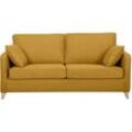 Miliboo - Skandinavische Schlafcouch kumingelb mit Matratze Dicke 10 cm 3-Sitzer papel