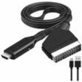 Ahlsen - Scart-zu-HDMI-Konverter, Audio-Video-Adapter für HDTV/DVD/Set-Top-Box/PS3/Pal/NTSC