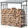 holz4home® Kaminholzregal Metall für Außen I Anthrazit Pulverbeschichtet I inkl. Ofenhandschuh XL (2.3RM 3.5SRM)