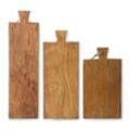 HKliving - Servierbrett (3er-Set), Teak / Leder