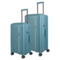 Trolleyset TRAVELITE "ROOMER M/L", blau (aqua), Polypropylen, unifarben, Koffer-Sets, Kofferset Aufgabegepäck Reisekoffer Volumenerweiterung