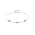 Armband HECHTER PARIS "Schmuck Geschenk Silber 925 Armschmuck Armkette Ankerkette", bunt (silberfarben, pink, pink), Armbänder, Damen, Silber 925 (Sterlingsilber), mit Zirkonia (synth.)