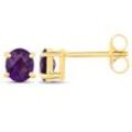 Paar Ohrstecker VIRA JEWELS "925-Sterling Silber vergoldet Glänzend Amethyst violett", gelb (gelb, lila), Ohrringe, Damen, ONE-SIZE, 1,1 ct, Silber 925 (Sterlingsilber)