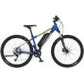 E-Bike FISCHER FAHRRAD "MONTIS 2.1 422" Gr. 38, blau (blau glanz), E-Bikes, 38cm, 27,5 Zoll (69,85cm), Pedelec, Elektrofahrrad für Damen u. Herren, MTB