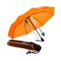 Taschenregenschirm EUROSCHIRM "light trek automatic", orange, Bezug: 100% Polyester, uni, Regenschirme, kompakte Größe, mit Automatik und integriertem Kompass im Griff