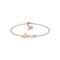 Armband ELLI "ROSÉGOLD 925 Silber mit "Love" Schriftzug", rosa (rosegold), Armbänder, Damen, 19cm, ohne Stein, Silber 925 (Sterlingsilber)