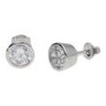 Paar Ohrstecker SMART JEWEL "schlicht, Zirkonia in Zargenfassung, Silber 925", silber, Ohrringe, Damen, Silber 925 (Sterlingsilber)