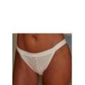 Tanga LASCANA, Damen, Gr. 40/42, beige (creme), Microtouch, Obermaterial: 90% Polyamid, 10% Elasthan, Unterhosen, mit breitem, elastischen Bund und Spitze