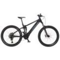 E-Bike FISCHER FAHRRAD "MONTIS 6.0i Fully 504" Gr. 44, schwarz (schwarz matt), E-Bikes, 44cm, 27,5 Zoll (69,85cm), Pedelec, Elektrofahrrad für Damen u. Herren, MTB, Topseller