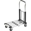 Transportwagen MEISTER "Klappwagen Alu / 8985590", silber (silberfarben, schwarz), B:41cm H:95cm L:63cm, Aluminium, Transportwagen, bis 150 kg Tragkraft, Feststellbremse, höhenverstellbarer Griff