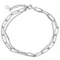 Armband CELESTA, silber (silbergrau), Armbänder, Damen, 18 + 3cm, Silber 925 (Sterlingsilber), glitzernd