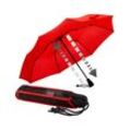 Taschenregenschirm EUROSCHIRM "light trek automatic", rot, Bezug: 100% Polyester, uni, Regenschirme, kompakte Größe, mit Automatik und integriertem Kompass im Griff