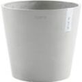 Blumentopf ECOPOTS "AMSTERDAM White Grey", grau (weiß, grau), B:40cm H:35cm T:40cm Ø:40cm, Kunststoff, Pflanzgefäße, BxTxH: 40x40x35 cm, mit Wasserreservoir