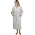 Unisex-Bademantel LEONIQUE "»Tailles«" Hausmäntel Gr. M L: 120cm, beige (sand) langer Bademantel für Damen und Herren, 100% Baumwolle, XS-3XL