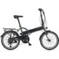 E-Bike TELEFUNKEN "Kompakt F820" Gr. 37, grau (anthrazit), E-Bikes, 37cm, 20 Zoll (50,80cm), Pedelec, Elektrofahrrad für Damen u. Herren