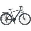 E-Bike PROPHETE "Entdecker 5.0" Gr. 55, schwarz (schwarz, silber), E-Bikes, 55cm, 28 Zoll (71,12cm), Pedelec, Elektrofahrrad für Herren