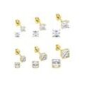 Ohrstecker-Set BRUNO BANANI "Mulitpack Schmuck Geschenk Silber 925 Ohrschmuckset Silber + Gold", gold (gelbgoldfarben, weiß, kristallweiß), Ohrringe, Damen, Silber 925 (Sterlingsilber), mit Zirkonia (synth.)