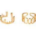 Ring-Set FIRETTI "Multipack Schmuck Geschenk Damenring", gold (gelbgoldfarben), Fingerringe, Damen, 4,00 g, Edelstahl, 8mm, Made in Germany