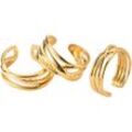 Ring-Set FIRETTI "Multipack Schmuck Geschenk Damenring verschlungen", gold (gelbgoldfarben), Fingerringe, Damen, 7,30 g, Edelstahl, Made in Germany