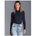 Rollkragenshirt TRIGEMA "TRIGEMA Rollkragen-Shirt aus elastischer Viskose" Gr. XXL, blau (navy), Damen, 94% Viskose, 6% Elastan, Shirts