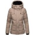 Steppjacke NAVAHOO "Sag ja XIV" Gr. XXL (44), grau (taupe) Damen Jacken Warme gesteppte Winterjacke mit Kapuze