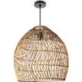 PACO HOME Pendelleuchte "ORNA", braun, Ø 40cm H: 41cm, Lampen, Pendellampe Rattan Korb Boho Modern Esszimmerlampe Natur Vintage E27