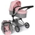 Kombi-Puppenwagen CHIC2000 "Linus, Melange Grau-Rosa" Puppenwagen rosa (melange grau, rosa) Kinder mit Babywanne und Autositz