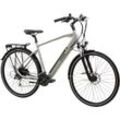 E-Bike TRETWERK "Bronx 5.0" Gr. 52, grau (aluminium grau), E-Bikes, 52cm, 28 Zoll (71,12cm), Pedelec, Elektrofahrrad für Damen u. Herren