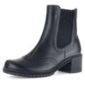 Chelseaboots GABOR Gr. 38, schwarz Damen Schuhe Blockabsatz, Businessschuh, Stiefelette mit Lyra Lochung