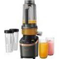 PHILIPS Standmixer "HR3770/10 Flip&Juice™, mit ProBlend Ultra-Technologie", schwarz (schwarz, kupfer), B:16,7cm H:44,2cm T:21,6cm, Zerkleinerer, 2L-Behälter, 12 Stufen, Puls- und Entsafterfunktion; Schwarz/Kupfer