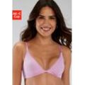 Bralette-BH S.OLIVER "Charlotte", Damen, Gr. 75, Cup C, pink (lightpink), Tüll, Obermaterial: 88% Polyamid, 12% Elasthan, modisch, BHs, ohne Bügel aus Tüll in dezenter Pünktchen-Optik, Dessous