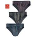 Slip LE JOGGER, Herren, Gr. 5, bunt (rot, gelb, blau), Jersey, Obermaterial: 95% Baumwolle, 5% Elasthan, gestreift, körpernah, Unterhosen, mit kontrastfarbenen Streifen