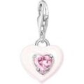 Charm Herz THOMAS SABO "rosa, 1915-041-9" Charms rosa (silberfarben, pink, rosa, rosa) Damen mit Zirkonia (synth.)