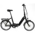 E-Bike ALLEGRO "Andi 3 Plus 374" Gr. 42, schwarz, E-Bikes, 42cm, 20 Zoll (50,80cm), Pedelec, Elektrofahrrad für Damen u. Herren