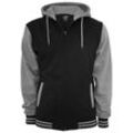 Sweatjacke URBAN CLASSICS "Urban Classics Herren 2-tone Zip Hoody" Gr. L, schwarz (blk/gry) Herren Sweatjacken